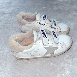 Golden Goose Kids fur lined White and Gray Sneakers- chic ! Almost new condition